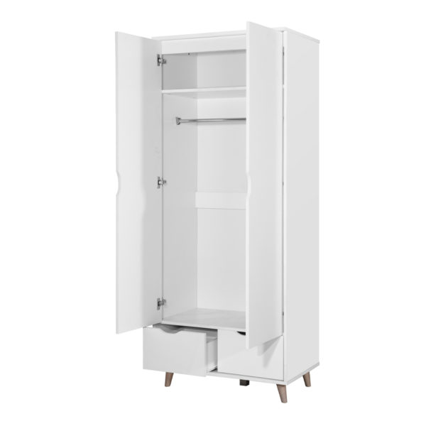 Pemberton 2 Door Wardrobe with 2 Drawers | White | Self Assembly