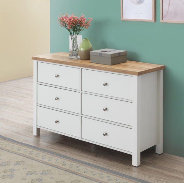 Glastonbury 6 Drawer Chest | White | Self Assembly