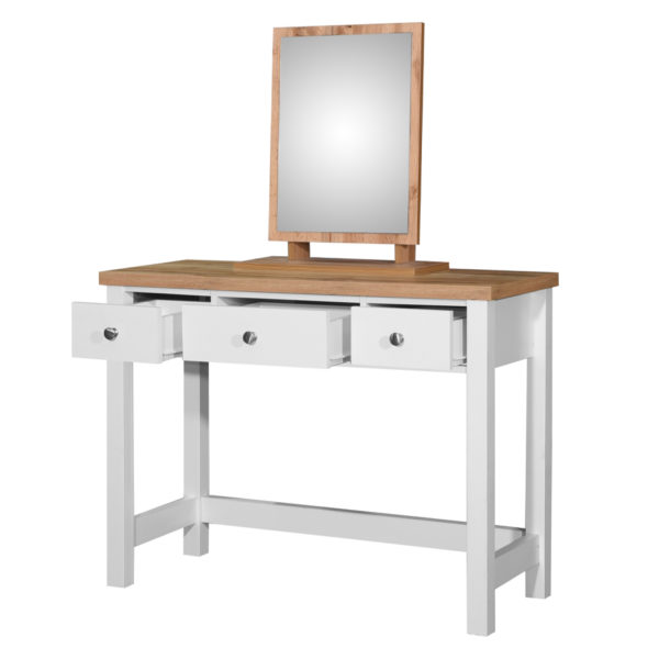Glastonbury Dressing Table with 3 Drawers | White | Self Assembly