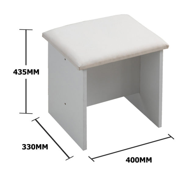 Glastonbury Cushioned Stool | White | Self Assembly