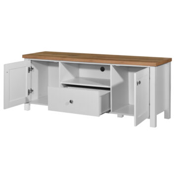Glastonbury White 2 Door 1 Drawer TV Cabinet 150cm