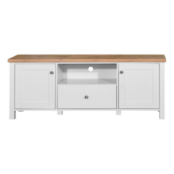 Glastonbury White 2 Door 1 Drawer TV Cabinet 150cm