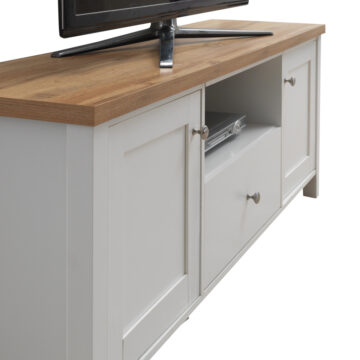 Glastonbury White 2 Door 1 Drawer TV Cabinet 150cm