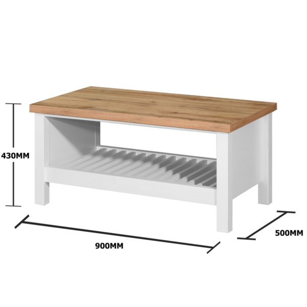 Glastonbury Coffee Table | White | Self Assembly