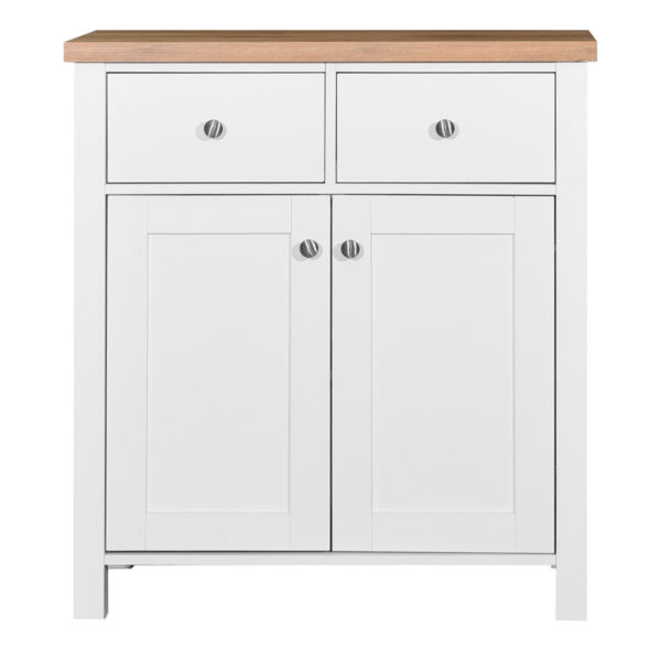Glastonbury Compact Sideboard 2 Doors & 2 Drawers | White | Self Assembly