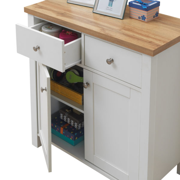 Glastonbury Compact Sideboard 2 Doors & 2 Drawers | White | Self Assembly