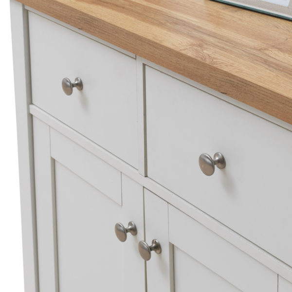 Glastonbury Compact Sideboard 2 Doors & 2 Drawers | White | Self Assembly