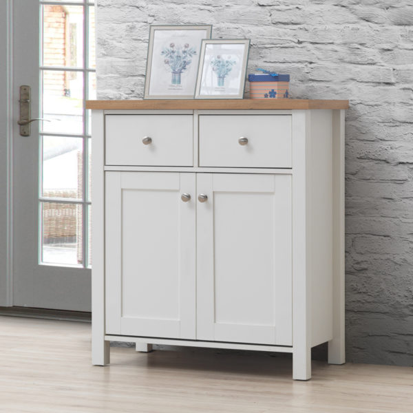 Glastonbury Compact Sideboard 2 Doors & 2 Drawers | White | Self Assembly