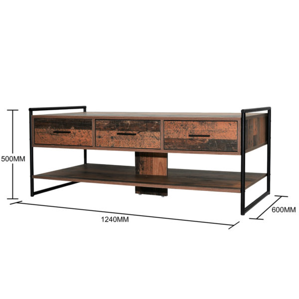 Ashford Coffee Table with 3 Drawers | Oak | Self Assembly