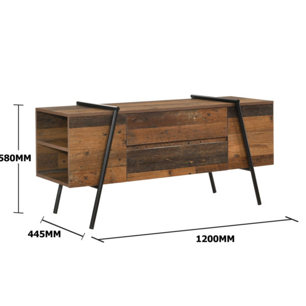 Ashford TV Cabinet with 2 Drawers | Oak | Self Assembly