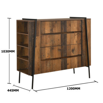 Ashford 4 Drawer Chest | Oak Finish