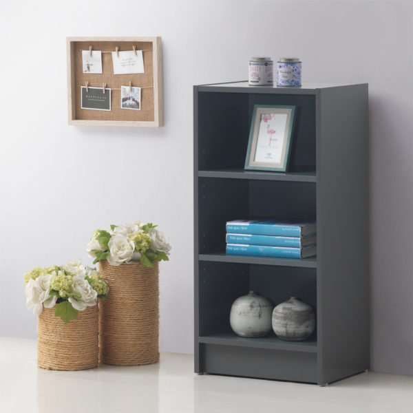 Colbrook Grey Small Narrow Bookcase | Dark Grey | Self Assembly