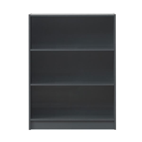 Colbrook Grey Low Wide Bookcase | Dark Grey | Self Assembly
