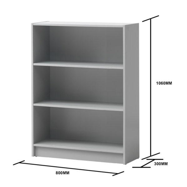 Colbrook Grey Low Wide Bookcase | Grey | Self Assembly