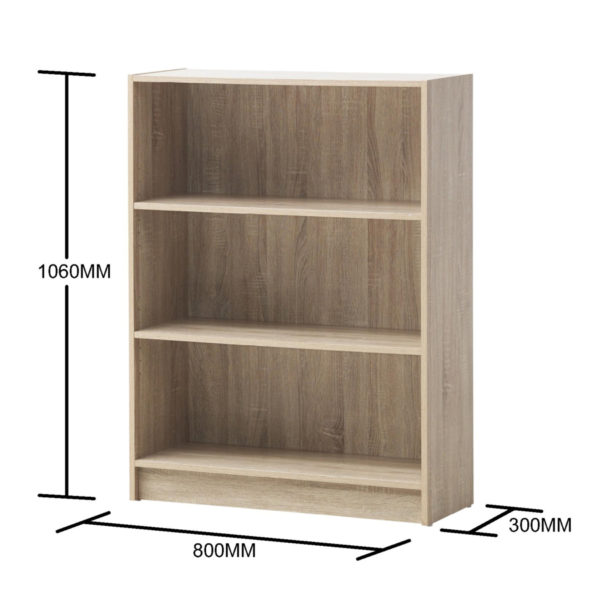 Colbrook Oak Low Wide Bookcase | Light Oak | Self Assembly