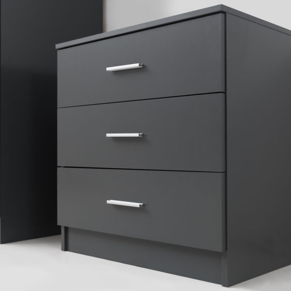 Shevington 3 Drawer Chest | Dark Grey | Self Assembly