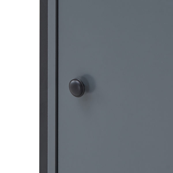 Mersey Storage Cabinet with 1 Door & 3 Shelves | Dark Grey | Self Assembly