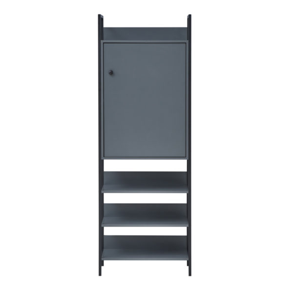 Mersey Storage Cabinet with 1 Door & 3 Shelves | Dark Grey | Self Assembly