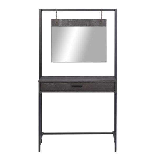 Mersey Dressing Table with Mirror | Black | Self Assembly