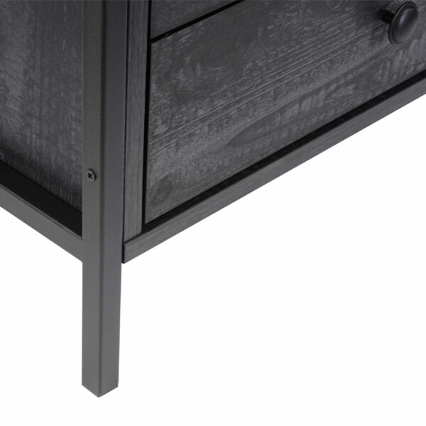 Mersey Nightstand with 3 Drawers | Black | Bedside Table | Self Assembly