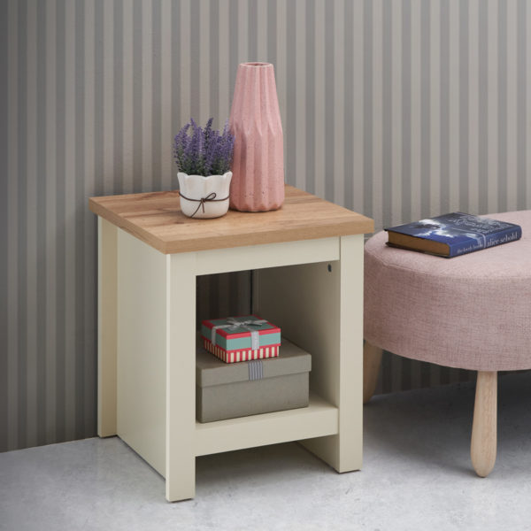 Leigh Cream Lamp Side Table | Cream | Self Assembly | Clearance