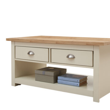 Leigh Cream 2 Drawer Coffee Table | Cream