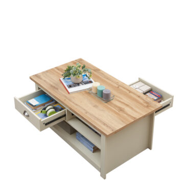 Leigh Cream 2 Drawer Coffee Table | Cream