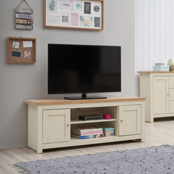 Leigh Cream TV Unit 2 DoorsÂ 1 Shelf | Cream | Self Assembly