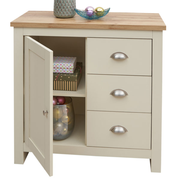 Leigh Cream Sideboard with 1 Door & 3 Drawers | Cream | Self Assembly