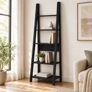 Orrell Black Ladder Bookcase