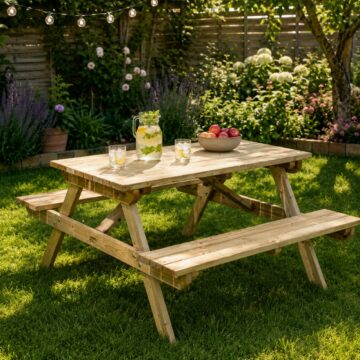 Oakworld Alfresco 4ft Picnic Bench | Natural Timber