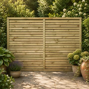 Oakworld Alfresco 6x4 Cheshire Contemporary Screen | Natural Timber