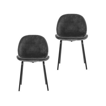 Archie Pair of Dining Chairs | Grey Velvet