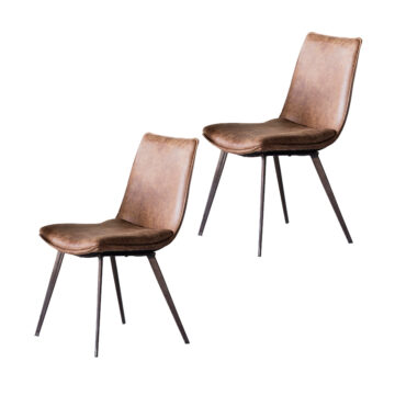 Arthur Pair of Dining Chairs | Brown
