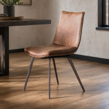 Arthur Pair of Dining Chairs | Brown