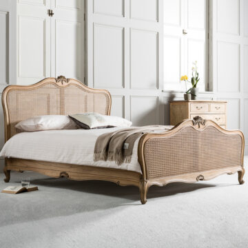 Emelle Super King Size Cane Bed | Weathered