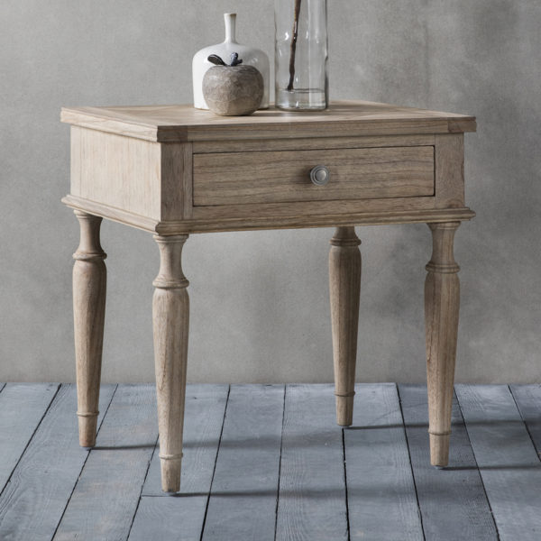 Gaulle Ash 1 Drawer Side Table