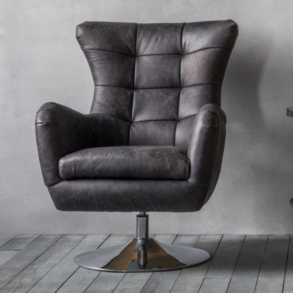 Bristol Swivel Chair | Antique Ebony