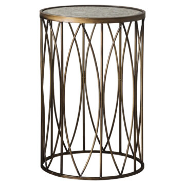 Barnes Bronze Effect Side Table | Glass Top