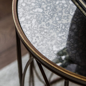 Barnes Bronze Effect Side Table | Glass Top