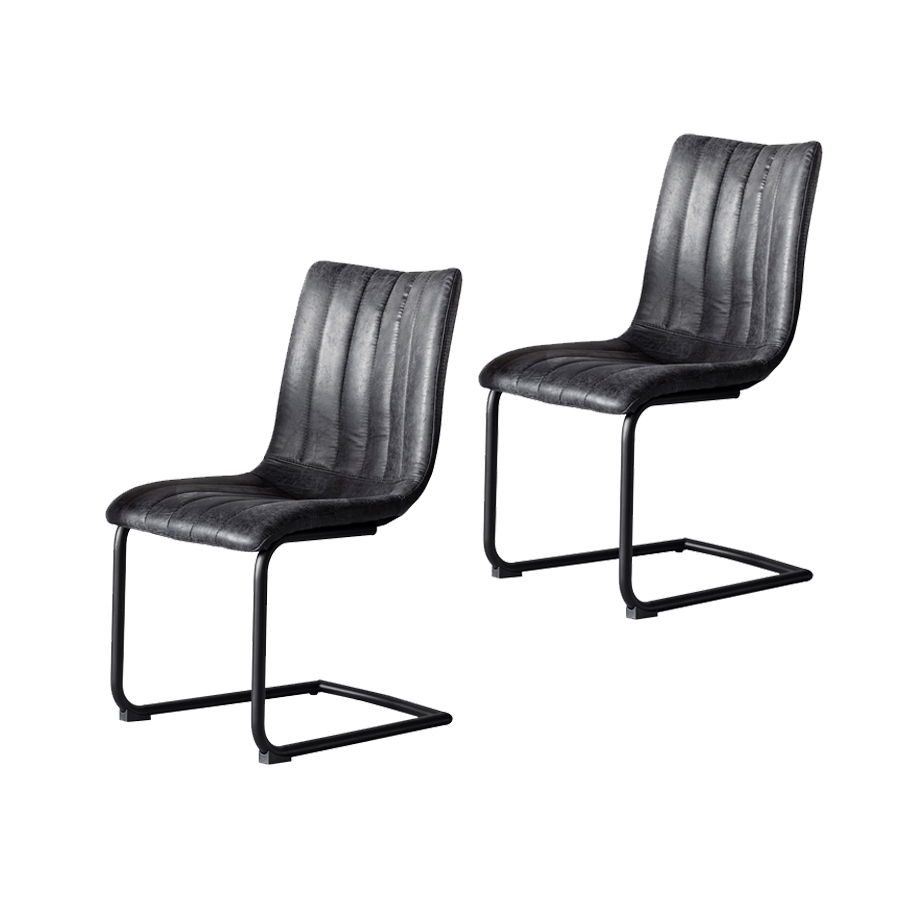 Creed Pair of Dining Chairs Grey Oak World