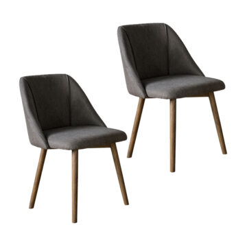 Elsie Pair of Slate Grey Dining Chairs