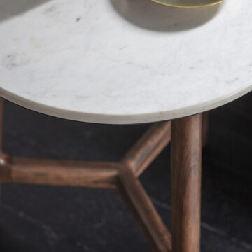 Veritas Side Table | White Marble Top