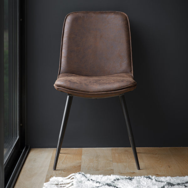 Kirby Pair of Dining Chairs | Brown