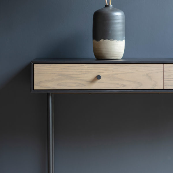 Black Aran 2 Drawer Console Table