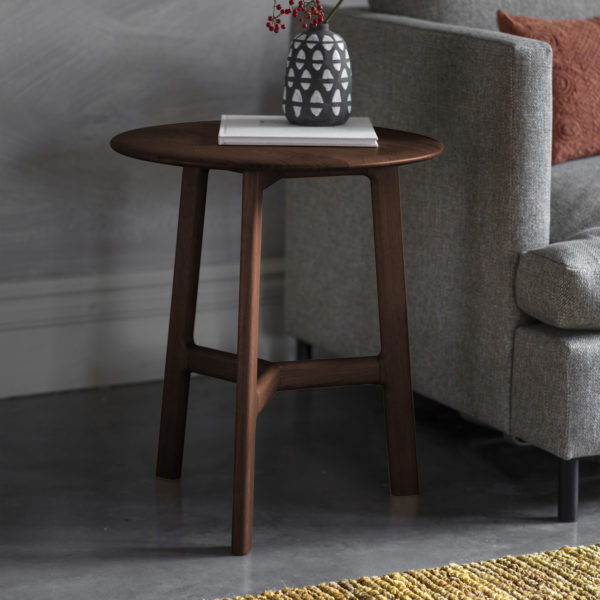 Zeffari Round Side Table | Walnut