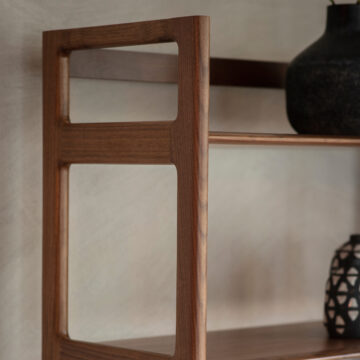 Zeffari Walnut 2 Door Open Display Cabinet