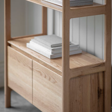 Zeffari Oak 2 Door Open Display Cabinet
