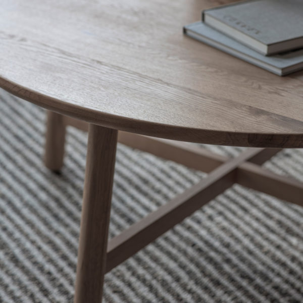 Buckingham Round Coffee Table | Grey | Oak
