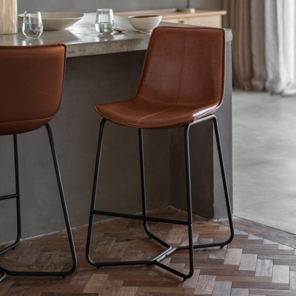 Chesney Pair of Bar Stools | Brown